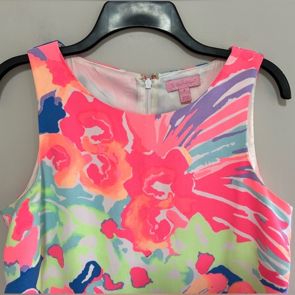 Lilly Pulitzer Donna Romper Dress in Beautiful Beach (Pink/Blue), size 4 - Picture 12 of 13